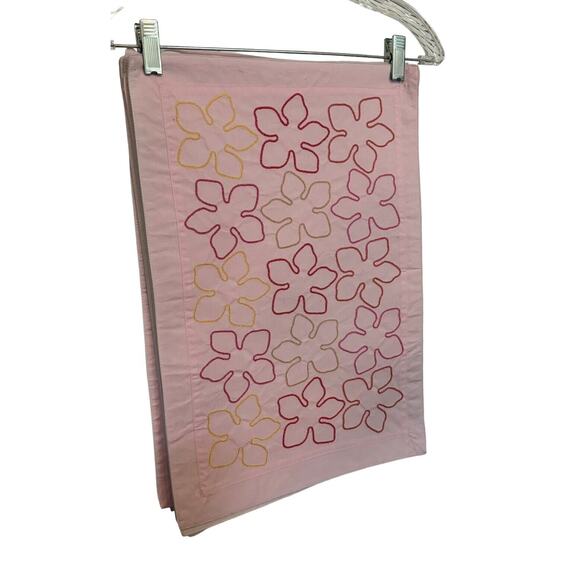 Hand Embroidered Placemats (8) Pink Multicolor Kitchenware Dinner Party READ - Picture 1 of 7